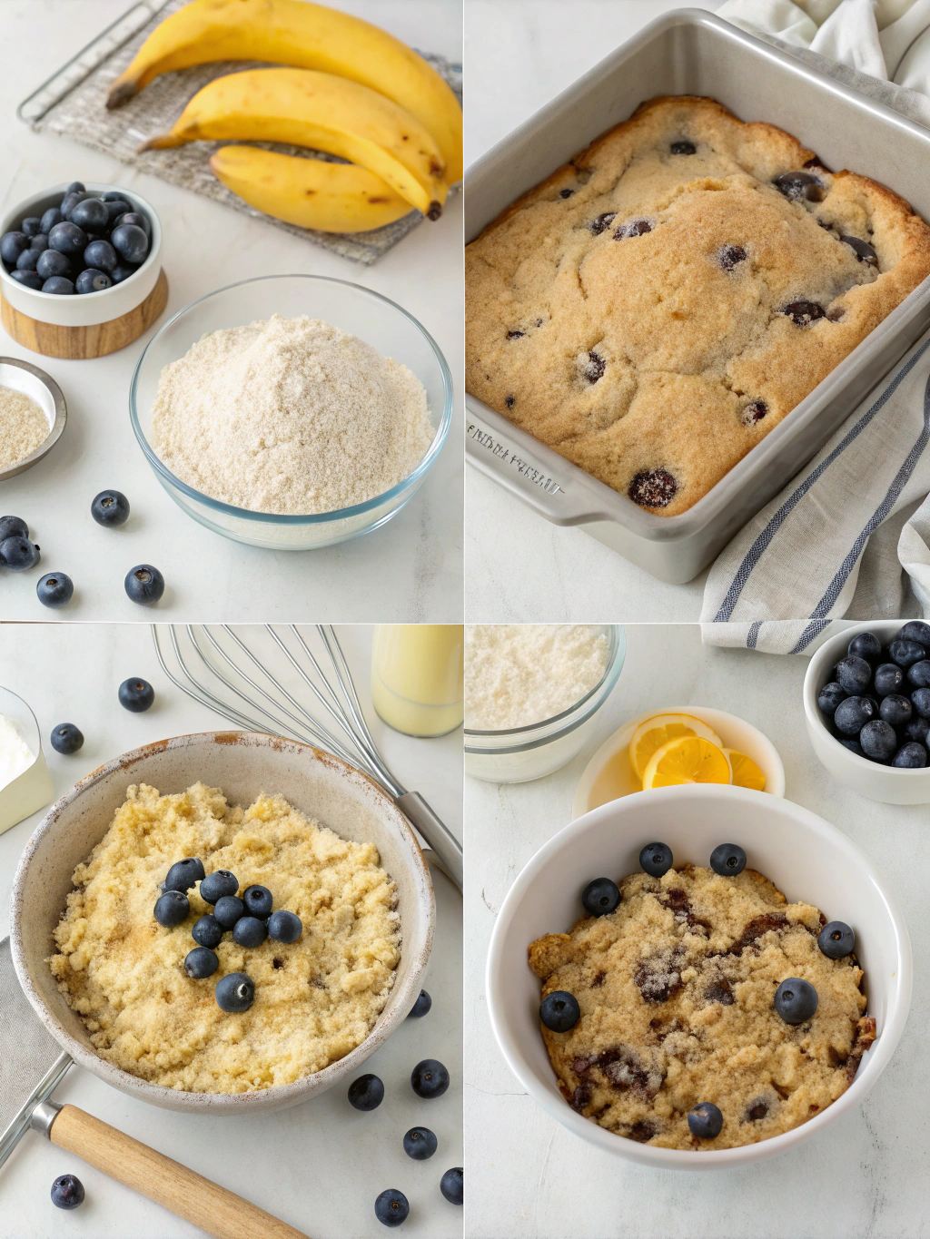 Banana Blueberry Coffee Cake step by step