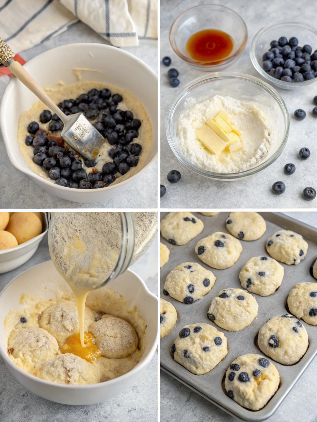 Blueberry Butter Swim Biscuits step by step Blueberry Butter Swim Biscuits step by step