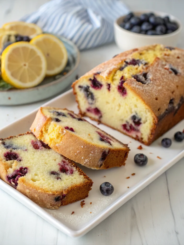 Blueberry Lemon Ricotta Pound Cake