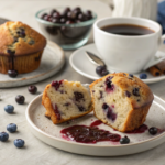 high protein lemon blueberry muffins​
