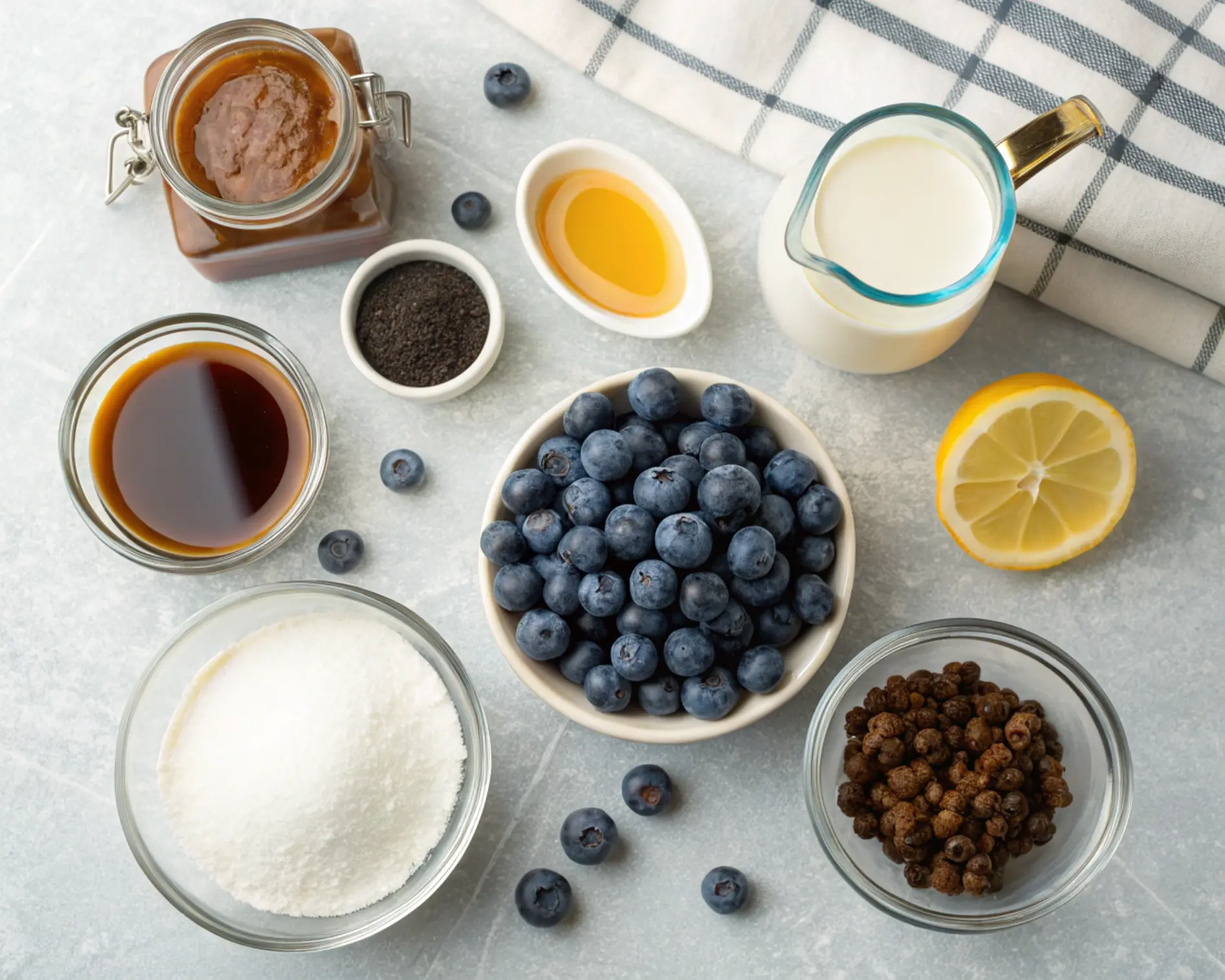 iced blueberry latte ingredients Ingredients for making an iced blueberry latte