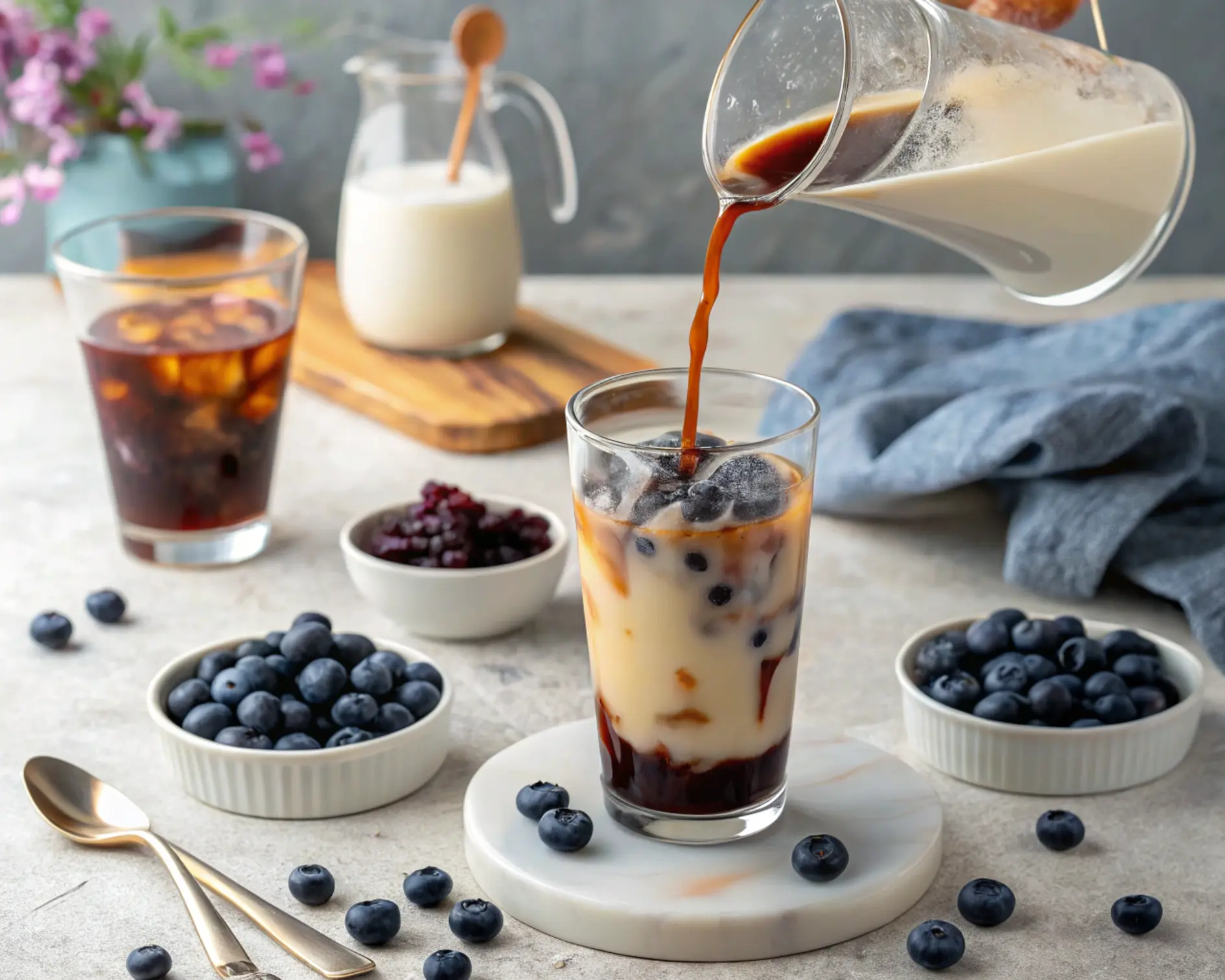 iced blueberry latte step by step iced blueberry latte step by step