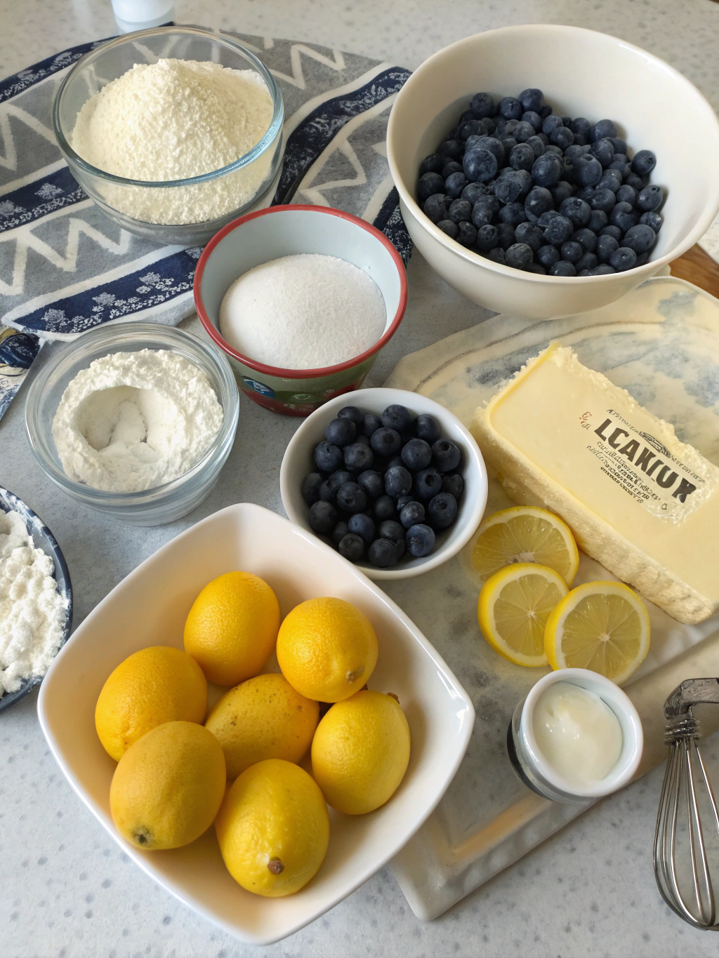 lemon blueberry pound cake ​ ingredients