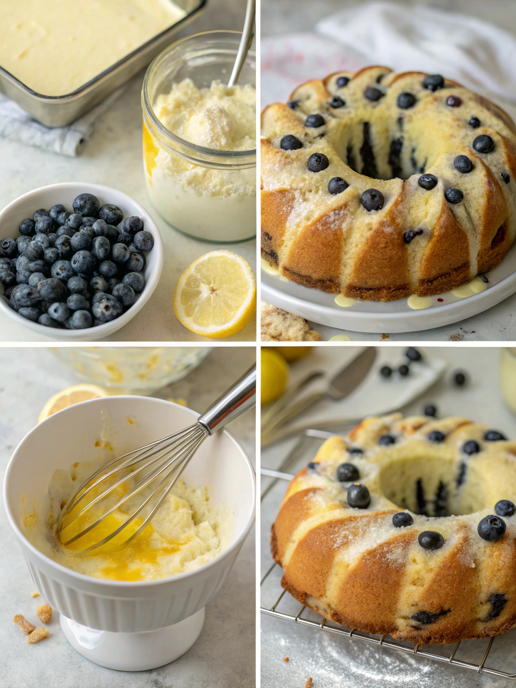 lemon blueberry pound cake ​ step by step