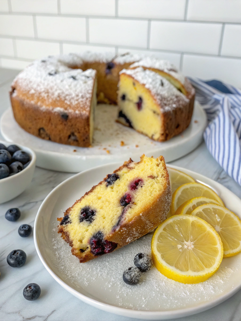 Lightened Up Lemon Blueberry Pound Cake: 5 Easy Steps
