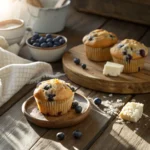 cottage cheese blueberry muffins featured